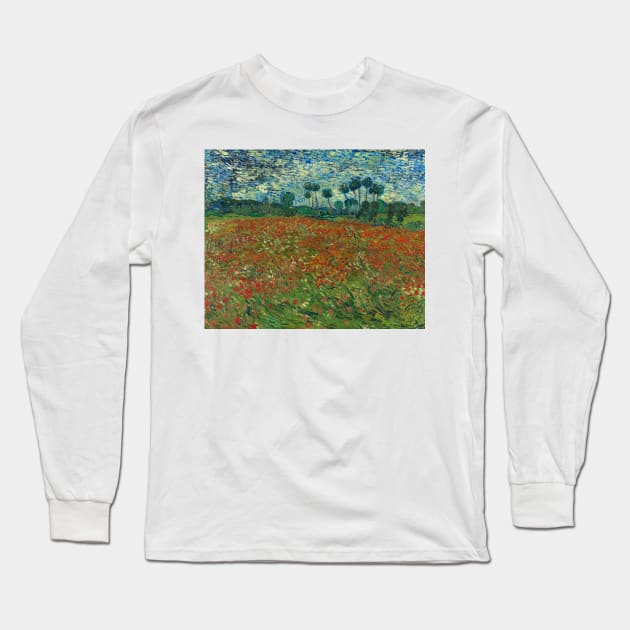 Poppy Field by Vincent van Gogh Long Sleeve T-Shirt by Classic Art Stall